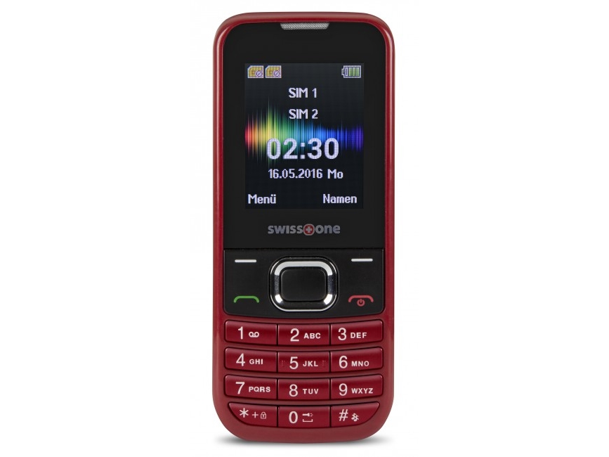 Sc 230, Menu, Dual Sim, 4,5 Cm (1.77"), 0,3 Mp, 600 Mah, Rød fra Swisstone