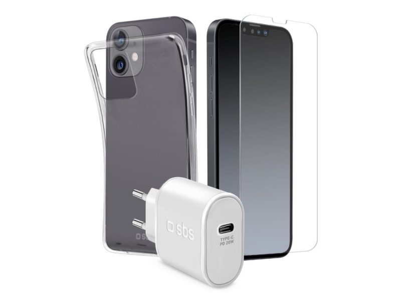 Oplader, Cover Og Beskyttelsesglas Kit Til Iphone 14   13® fra Sbs