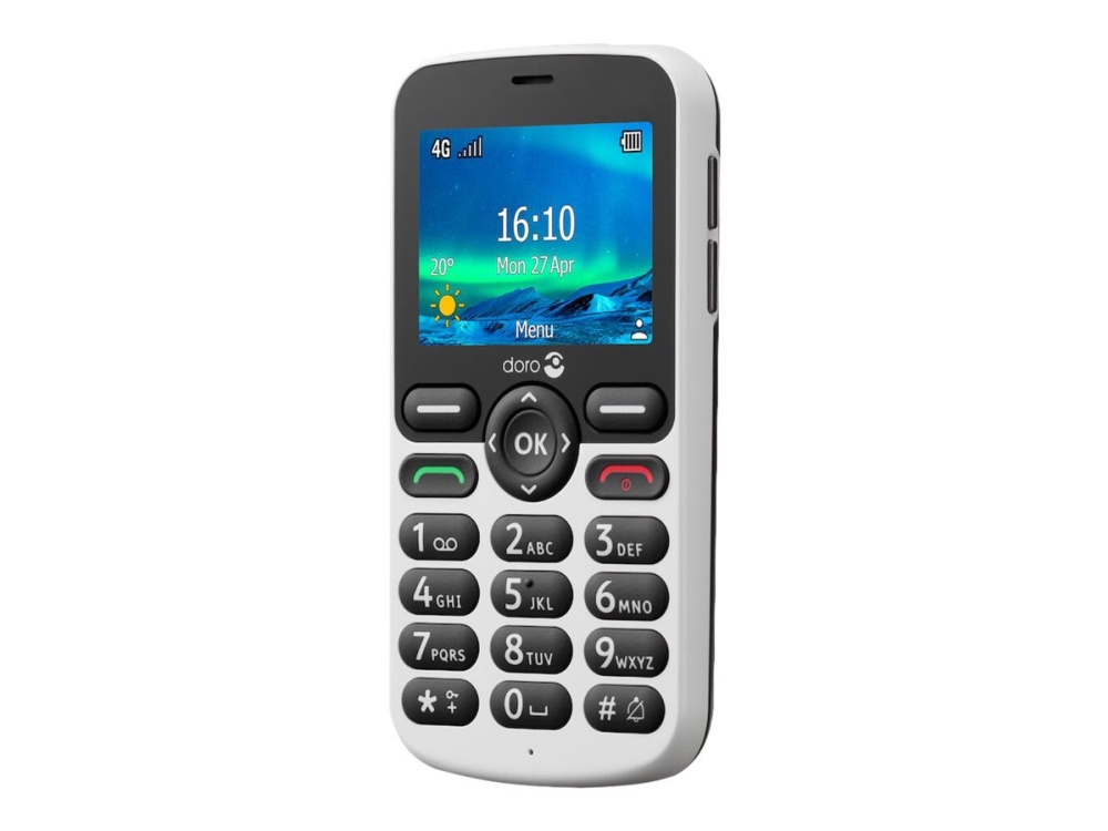 5860   4g Funktionstelefon   Microsd Slot   320 X 240 Pixels   Rear Camera 2 Mp   Sort, Hvid fra Doro