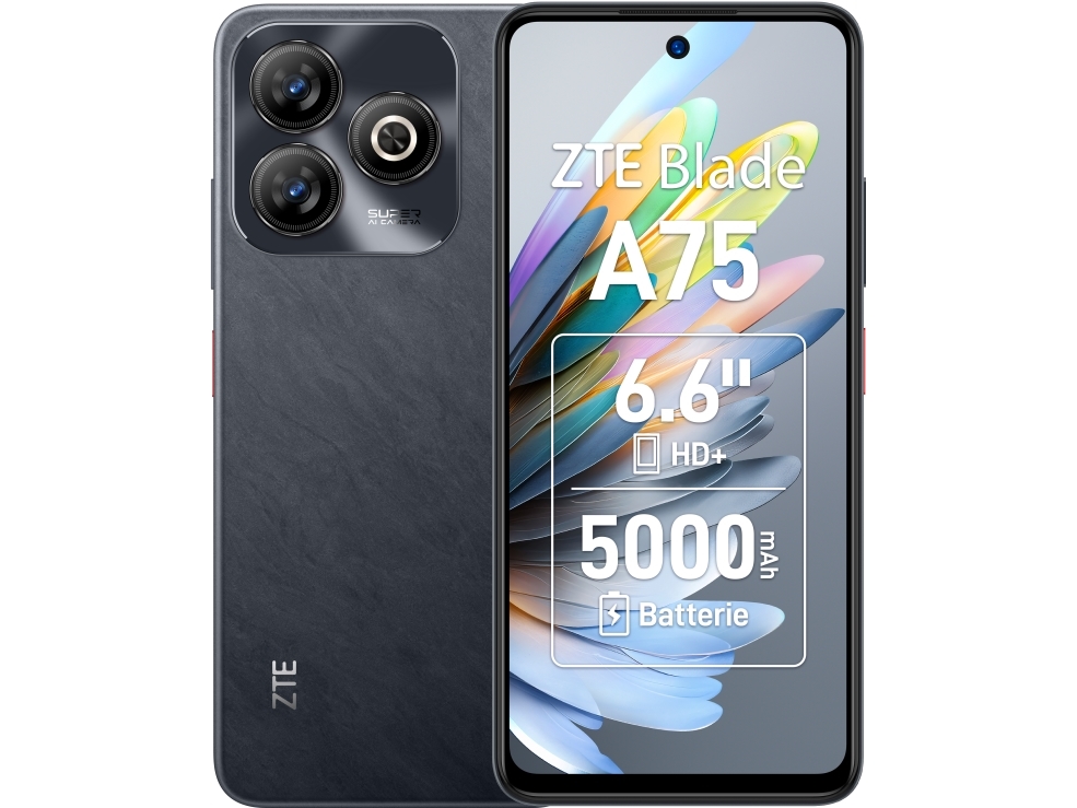 Blade A75, 16,8 Cm (6.6"), 4 Gb, 128 Gb, 50 Mp, Android 9.0, Sort fra Zte
