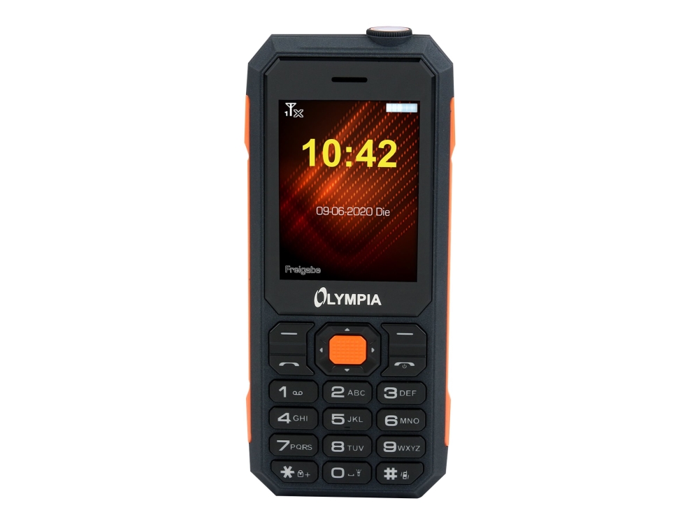 Mobiltelefon Active Schwarz Orange Outdoor fra Olympia