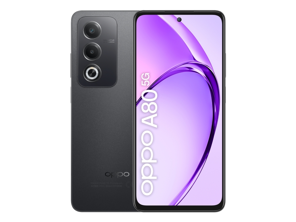 A80 5g, 16,9 Cm (6.67"), 8 Gb, 256 Gb, 50 Mp, Android 14, Lilla fra Oppo