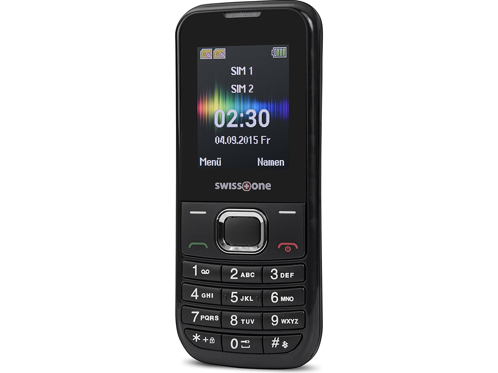 Dual Sim Mobiltelefon Sort fra Swisstone